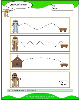 okul öncesi çizgi çalışma sayfaları